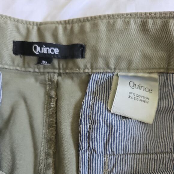 Quince Women’s Organic Cotton Twill Pant Olive Green 31 Straight Cropped Stretch - Picture 9 of 12